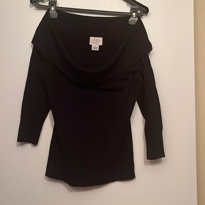 Black off the shoulder long sleeve top